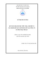 Kế toán doanh thu tiêu thụ, chi phí và xác định kết quả kinh doanh tại công ty cổ phần đại thuận  