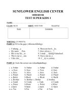 Đề thi anh văn cho các bé lớp 3