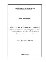 Nghiên cứu một số chỉ số sinh học và trí tuệ của học sinh trường Trung học cơ sở Na hang và trường Trung học phổ thông Na Hang, huyện Na Hang, tỉnh Tuyên Quan