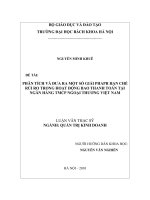 phân tích và đưa ra một số giải pháp hạn chế rủi ro trong hoạt động bao thanh toán tại ngân hàng tmcp ngoại thương việt nam 