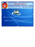 Chuyên đề nhiên liệu LPG và ứng dụng của LPG 