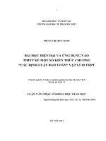 Bài học hiện đại và ứng dụng vào các thiết kế một số kiến thức chương Các định luật bảo toàn vật lí 10 THP