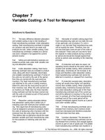 Solutions to question managerial accounting ch07 varible cossting tool for management 
