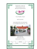 Tiểu luận Hoạch định chiến lược kinh doanh của Xí nghiệp 406 giai đoạn 2016 đến 2020