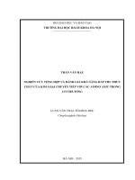 nghiên cứu tổng hợp và đánh giá khả năng hấp thu phức chất của kim loại chuyển tiếp với các amino axit trong cơ thể sống 