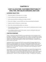 Test bank accounting management 11e chapter 14 COST ALLOCATION, CUSTOMER PROFITABILITY ANALYSIS, AND SALES VARIANCE ANAYLSIS 
