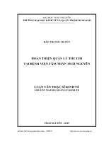 Hoàn thiện quản lý thu chi tại bệnh viện tâm thần thái nguyên 