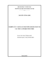 nghiên cứu và đề xuất pháp mới cho bài toán tái cấu trúc lưới điện phân phối 