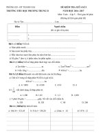 Đề thi giữa học kì 1 lớp 5 môn Toán trường tiểu học Phương Trung 2, Hà Nội năm 2016 - 2017