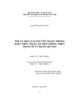 Tối ưu hóa tài nguyên mạng trong kiến trúc mạng ảo xếp chồng trên mạng IP và mạng quang 