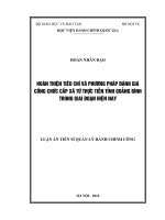 Hoàn thiện tiêu chí và phương pháp đánh giá công chức cấp xã từ thực tiễn tỉnh Quảng Bình trong giai đoạn hiện nay
