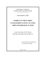 Nghiên cứu phát triển vi mạch định vị toàn cầu gnss thiết kế khối bám vệ tinh 