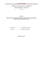 Báo cáo tốt nghiệp Một số giải pháp phát triển ngành công nghiệp trên địa bàn huyện Điện Bàn giai đoạn 2014 2020