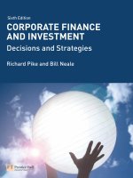 Corporate finance and investment  decisions  strategies 6th ed richard pike and bill