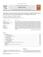Hydrokinetic Energy Conversion Systems And Assessment Of Horizontal And Vertical Axis Turbines For River And Tidal Applications A Technology Status Review