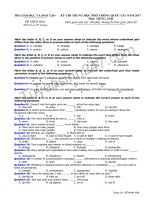 Đề Minh Họa Môn Tiếng Anh THPTQG 2017