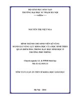(TÓM TẮT LUẬN ÁN TIẾN SĨ KHOA HỌC GIÁO DỤC) HÌNH THÀNH CHO SINH VIÊN KĨ NĂNG ĐÁNH GIÁ NĂNG LỰC KHOA HỌC CỦA HỌC SINH THEO QUAN ĐIỂM PISA TRONG DẠY HỌC SINH HỌC Ở TRƯỜNG PHỔ THÔNG