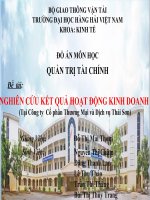 Bài thuyết trình Quản trị tài chính trong doanh nghiệp  Luận văn, đồ án