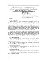 TÌM HIỂU THỰC TRẠNG ĐIỀU KIỆN HỌC TẬP NHẰM HƯỚNG ĐẾN ĐỀ XUẤT CÁC BIỆN PHÁP CẢI THIỆN ĐỘNG CƠ VÀ NĂNG LỰC TỰ HỌC CỦA SINH VIÊN KHOA TIẾNG PHÁP HỆ TÍN CHỈ