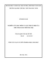 luận án Tiến sĩ Khoa học giáo dục Nghiên cứu đặc điểm và giá trị xã hội của thể thao giải trí ở Hà Nội