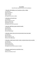 Bộ đoán đề speaking IELTS part 2 (tháng 10 12 2016)