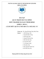 BÀI TẬP QUẢN TRỊ RỦI RO TÀI CHÍNH CÁCH THỨC QUẢN LÝ RỦI RO CỦA NHÀ ĐẦU TƯ