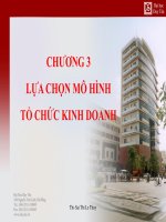 CHƯƠNG 3 lựa CHỌN mô HÌNH tổ CHỨC KINH DOANH   KHỞI sự DOANH NGHIỆP