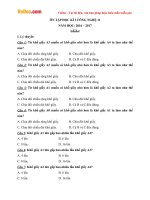 65 câu hỏi trắc nghiệm ôn thi học kì 1 môn Công nghệ lớp 11