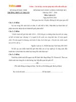 Đề thi cuối học kì 1 môn Lịch sử lớp 11 trường THPT Lý Thái Tổ, Bắc Ninh năm học 2015 - 2016