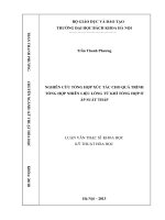 Nghiên cứu tổng hợp xúc tác cho quá trình tổng hợp nhiên liệu lỏng từ khí tổng hợp ở áp suất thấp 