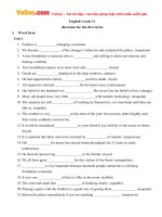 Bài tập ôn thi học kỳ 1 môn Tiếng Anh lớp 11: Word Form