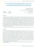 tạp chí các nhân tố ảnh hưởng đến thái độ của nhân viên và xu hướng rời bỏ tổ chức