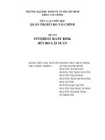 TIỂU LUẬN môn học QUẢN TRỊ rủi RO tài CHÍNH INTEREST RATE RISK rủi RO lãi SUẤT 