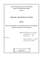 Phân tích tác động của cuộc khủng hoảng tài chính thế giới đến thị trường chứng khoán 