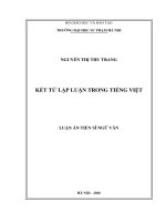 (LUẬN ÁN TIẾN SĨ NGỮ VĂN) KẾT TỬ LẬP LUẬN TRONG TIẾNG VIỆT