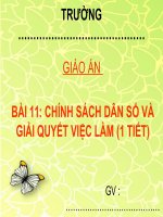 Bai 11 chính sách dân số và kế hoạch hóa gia đình GDCD 11 