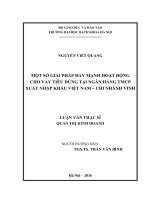 Một số giải pháp đẩy mạnh hoạt động cho vay tiêu dùng tại ngân hàng TMCP xuất nhập khẩu việt nam – chi nhánh vinh