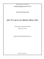 (TÓM TẮT LUẬN ÁN TIẾN SĨ NGỮ VĂN HÀ NỘI) KẾT TỬ LẬP LUẬN TRONG TIẾNG VIỆT