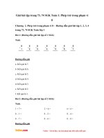 Giải bài tập trang 73, 74 SGK Toán 1: Phép trừ trong phạm vi 8