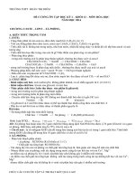 Đề cương ôn tập học kì 1 môn Hóa học lớp 12 năm 2014 - 2015