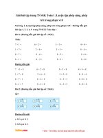 Giải bài tập trang 75 SGK Toán 1: Luyện tập phép cộng, phép trừ trong phạm vi 8