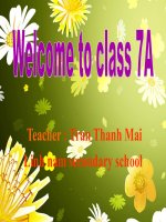 Dự thi dạy học theo chủ đề tích hợp môn tiếng anh lớp 7