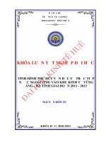 Tình hình thu hút vốn đầu tư trực tiếp nước ngoài (FDI) vào Khu kinh tế Vũng Áng – Hà Tĩnh giai đoạn 2011 – 2013