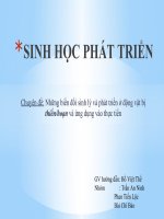 Những biến đổi sinh lý và phát triển ở động vật bị thiếnhoạn và ứng dụng vào thực tiển