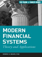 Modern financial systems theory and applications edwin h  neave