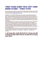 TÍNH TOÁN DIỆN TÍCH cốt THÉP BẰNG ETABS