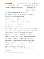 Đề kiểm tra 1 tiết học kì 1 môn Toán lớp 10 trường THPT Nguyễn Trung Trực, An Giang năm học 2016 - 2017