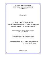 (LUẬN ÁN TS) GIÁO DỤC KỸ NĂNG HỢP TÁC TRONG TRÕ CHƠI ĐÓNG VAI CÓ CHỦ ĐỀ CHO TRẺ 56 TUỔI Ở TRƢỜNG MẦM NON