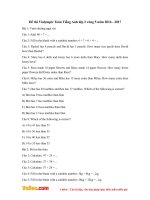 Đề thi Violympic Toán Tiếng Anh lớp 2 vòng 5 năm 2016 - 2017