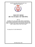 Nghiên cứu ứng dụng hệ thống mô phỏng bảng điện chính để xây dựng bài thực hành phục vụ công tác đào tạo cho kỹ sư điện tàu thủy theo công ước STCW 2010